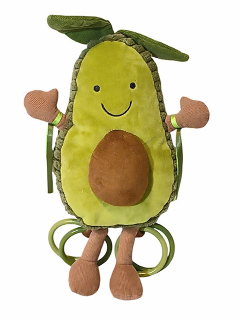 Jellycat Avocado Activity Rattle Crinkle Rings Ribbon Plush Toy 10"